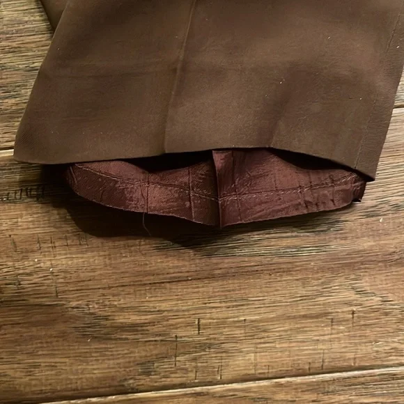 Vintage Ann Taylor 6 High-Rise Brown Silk Tailored Women’s Pants - Picture 6 of 7